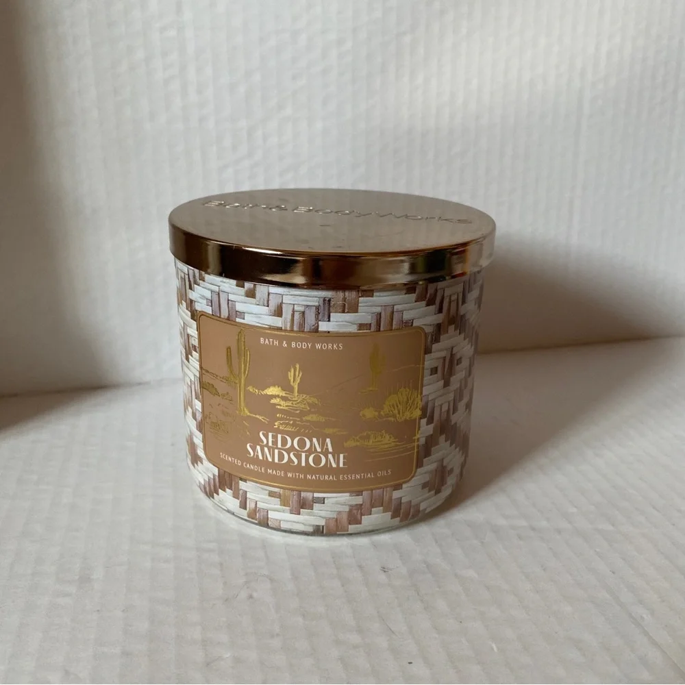 Bath & And Body Works Sedona Sandstone Patchouli Rosewood 3 Wick Candle NEW
